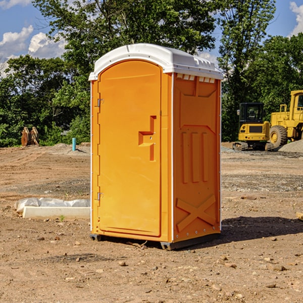 how often are the porta potties cleaned and serviced during a rental period in Auglaize